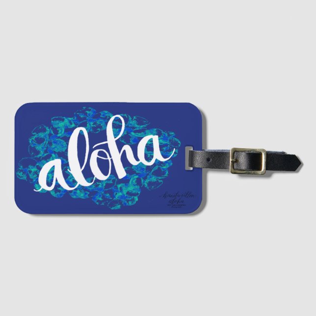 Blue Hawaii Aloha Luggage Tag (Front Horizontal)