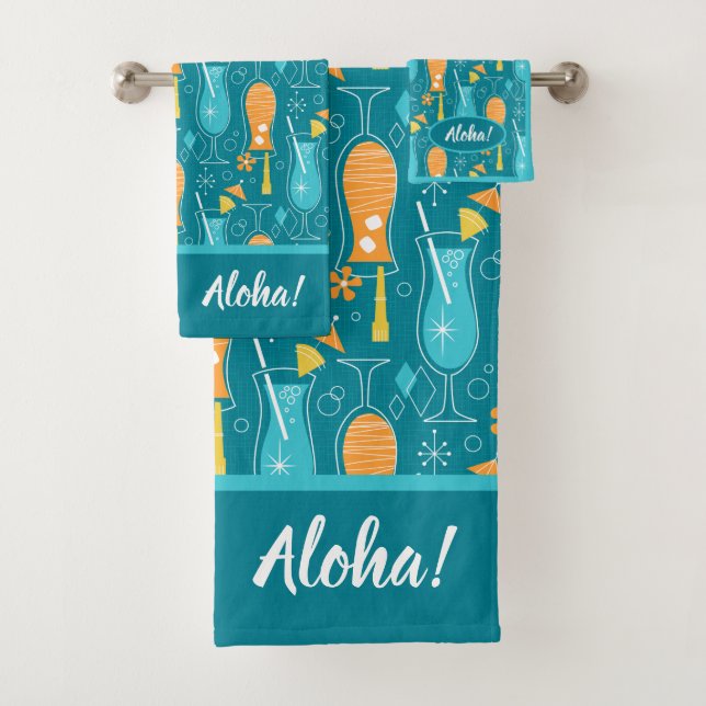Blue Hawaii and Tropical Itch Bath Towel Set (Insitu)