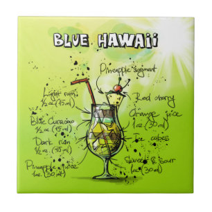 Blue Hawaii - Cocktail Gift Ceramic Tile