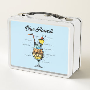 Blue Hawaii Cocktail Recipe Metal Lunch Box