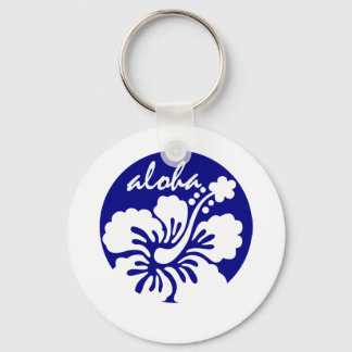 blue Hawaii flower Key Ring