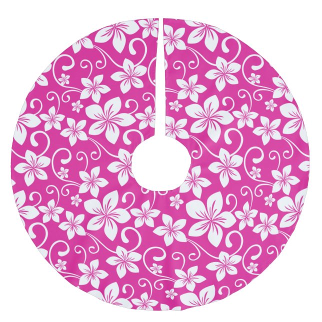 BLUE HAWAII (HOT PINK) BRUSHED POLYESTER TREE SKIRT (Front)