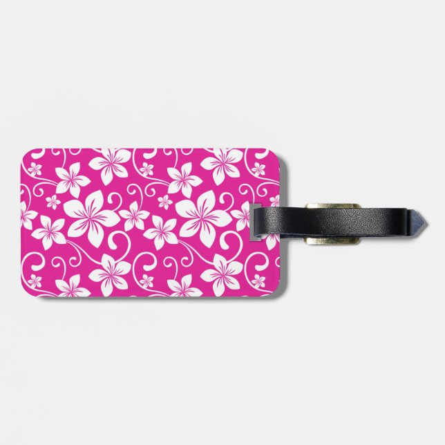 BLUE HAWAII (HOT PINK) LUGGAGE TAG (Back Horizontal)