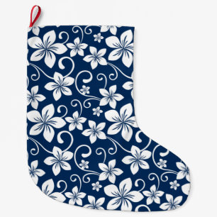 BLUE HAWAII (NAVY BLUE) LARGE CHRISTMAS STOCKING