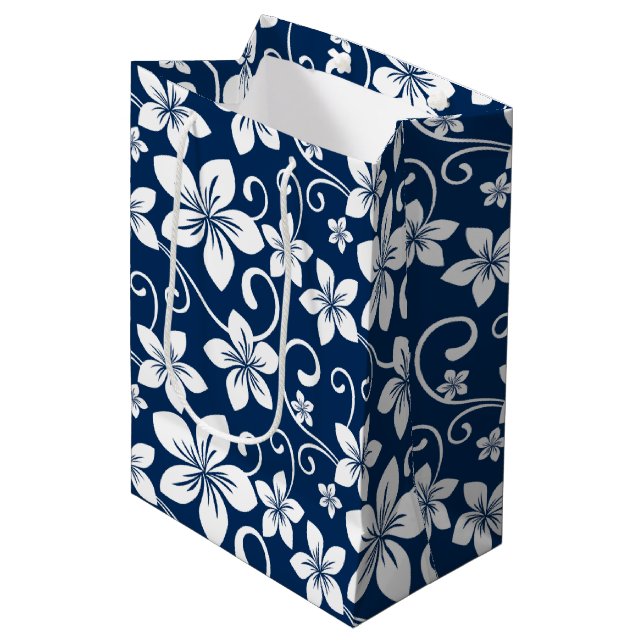 BLUE HAWAII (NAVY BLUE) MEDIUM GIFT BAG (Front Angled)