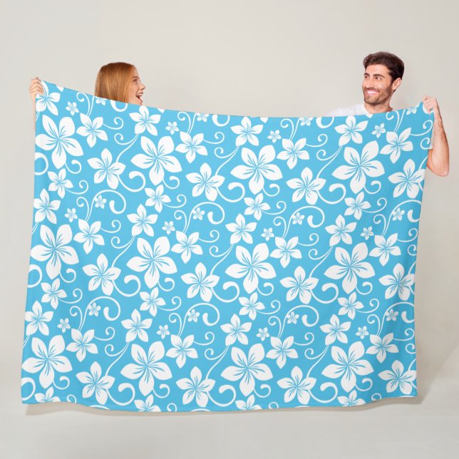 BLUE HAWAII PATTERN (BLUE) FLEECE BLANKET (In Situ)