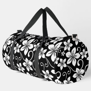 BLUE HAWAII PATTERN IN BLACK DUFFLE BAG