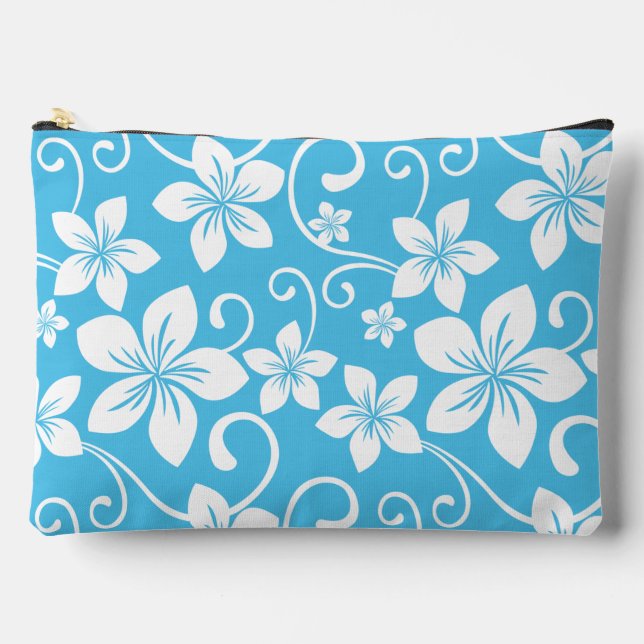 BLUE HAWAII PATTERN IN BLUE ACCESSORY POUCH (Front)