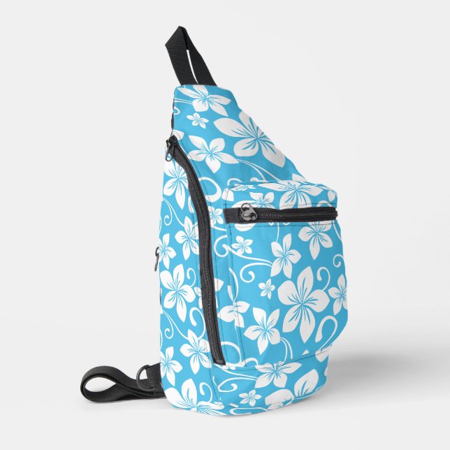 BLUE HAWAII PATTERN IN BLUE SLING BAG (Left Corner)