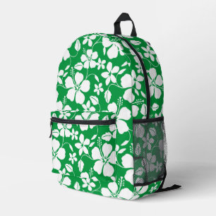 BLUE HAWAII PATTERN IN GREEN PRINTED BACKPACK
