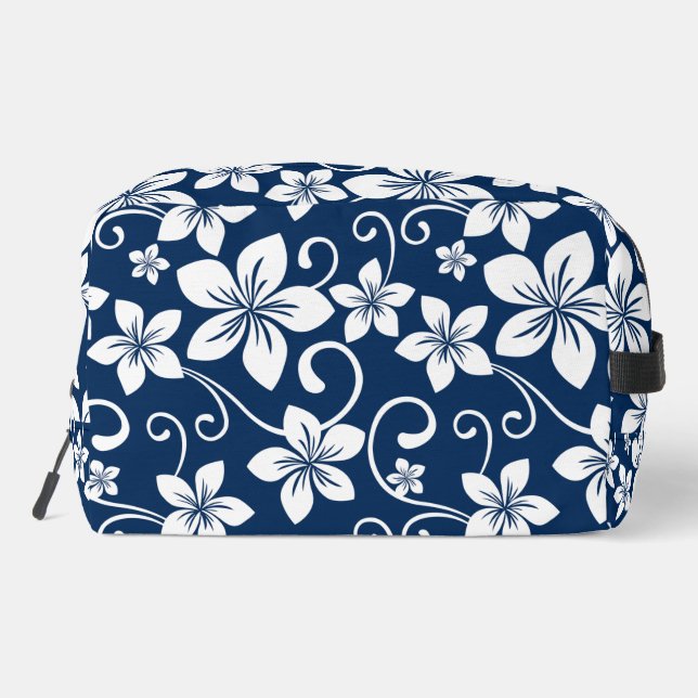 BLUE HAWAII PATTERN IN NAVY BLUE DOPP KIT (Back)