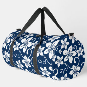 BLUE HAWAII PATTERN IN NAVY BLUE DUFFLE BAG