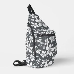 BLUE HAWAII PATTERN IN PEWTER SLING BAG