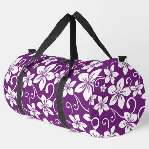 BLUE HAWAII PATTERN IN PLUM DUFFLE BAG