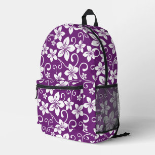 BLUE HAWAII PATTERN IN PLUM PRINTED BACKPACK