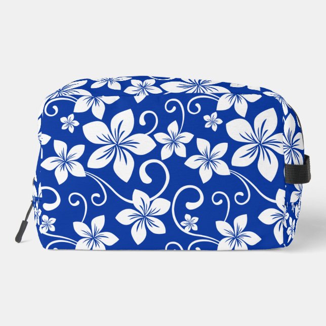 BLUE HAWAII PATTERN IN ROYAL BLUE DOPP KIT (Back)