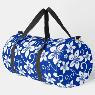BLUE HAWAII PATTERN IN ROYAL BLUE DUFFLE BAG