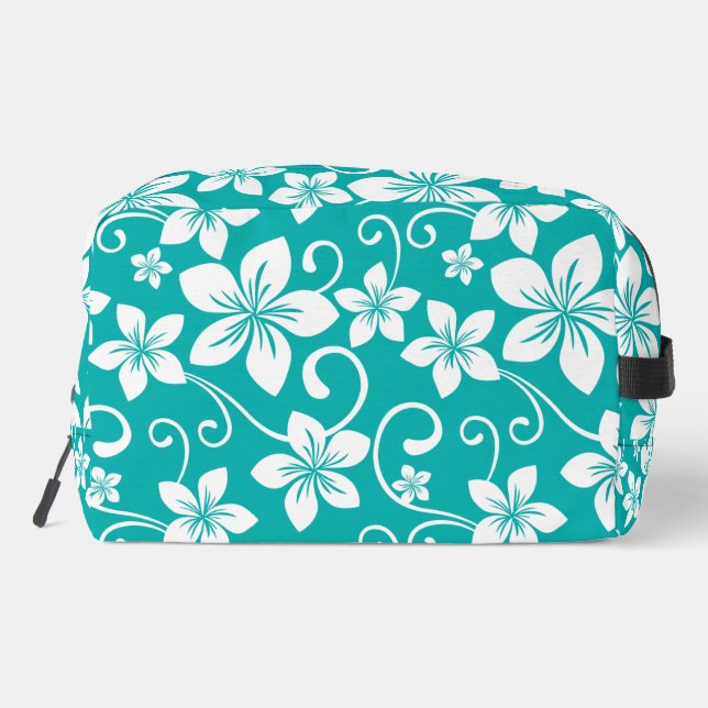 BLUE HAWAII PATTERN IN TEAL DOPP KIT (Back)