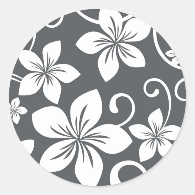 BLUE HAWAII (PEWTER) CLASSIC ROUND STICKER (Front)
