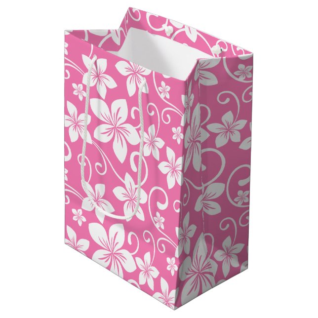 BLUE HAWAII (PINK) MEDIUM GIFT BAG (Front Angled)