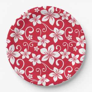BLUE HAWAII (RED) PAPER PLATE