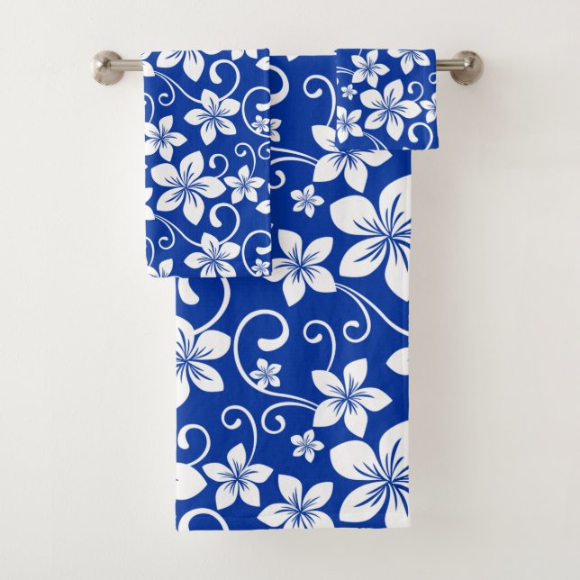 BLUE HAWAII (ROYAL BLUE) BATH TOWEL SET (Insitu)