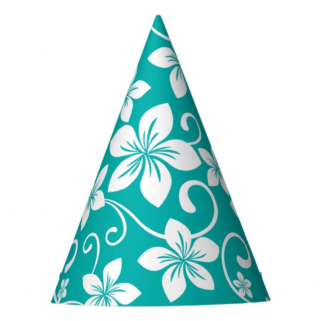 BLUE HAWAII (TEAL) PARTY HAT (Front)