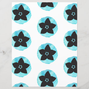 Blue Hawaiian Flower Pattern Scrapbook Paper