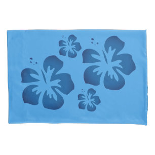 Blue Hawaiian Flower Pillowcase