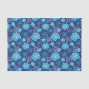 Blue Hawaiian Hibiscus Pattern Tissue Paper