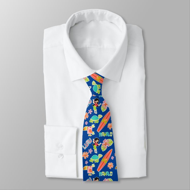 Blue Hawaiian Images Tie (Tied)
