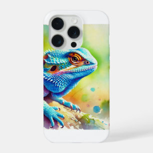 Blue headed agama 060924AREF125 - Watercolor iPhone 15 Pro Case