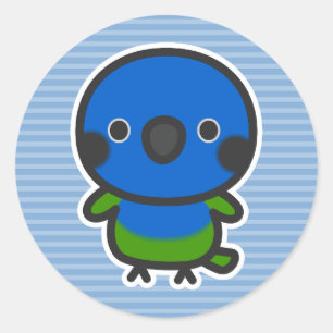 Blue-headed parrot classic round sticker