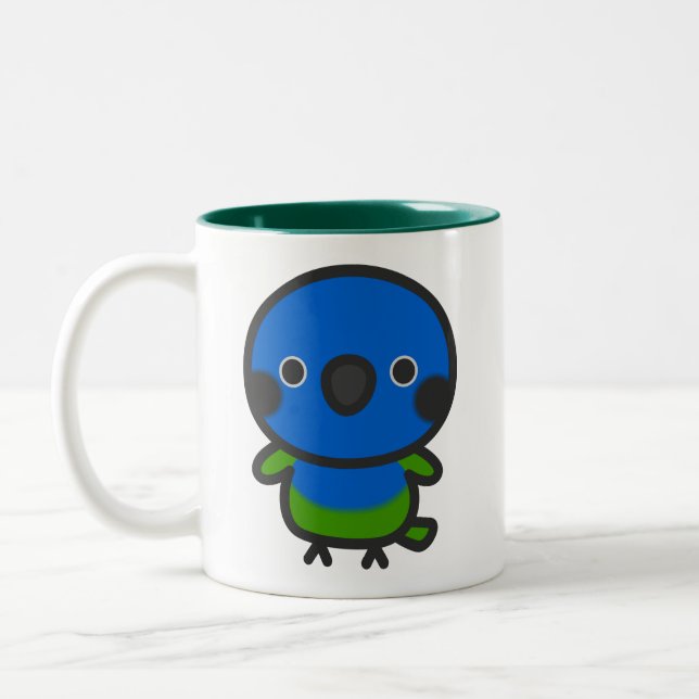 Blue-headed parrot Two-Tone coffee mug (Left)