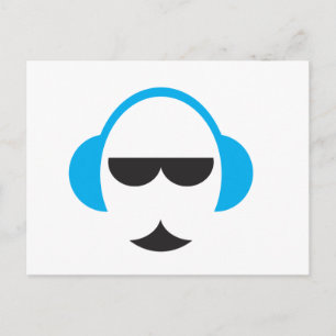 Blue Headphones Postcard