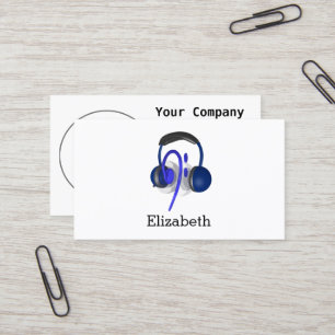 Blue Headset Playing Some Classical Bass Business Card