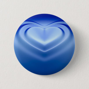 Blue Heart 6 Cm Round Badge