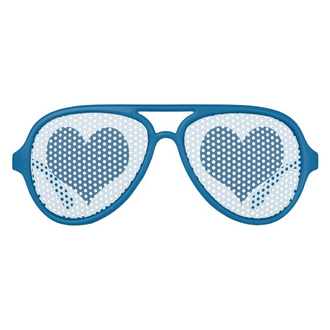 Blue Heart Aviator Sunglasses (Front)