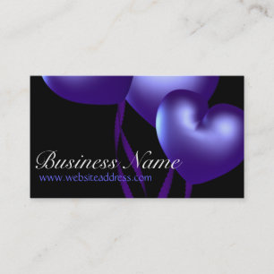 Blue Heart Balloons D1 Party Themed Business Cards