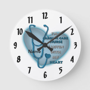 Blue Heart Cardiac Care nurse Round Clock