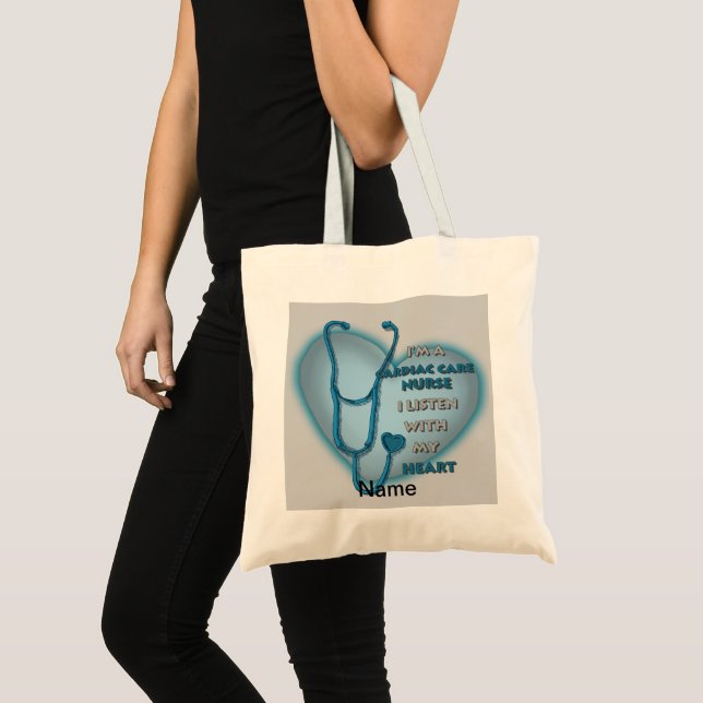 Blue Heart Cardiac Care nurse Tote Bag (Front (Product))