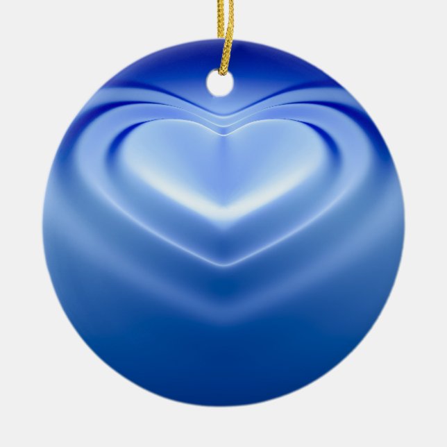 Blue Heart Ceramic Tree Decoration (Front)