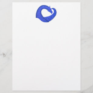 Blue heart dragon on white
