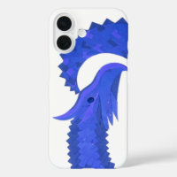 Blue heart dragon on white