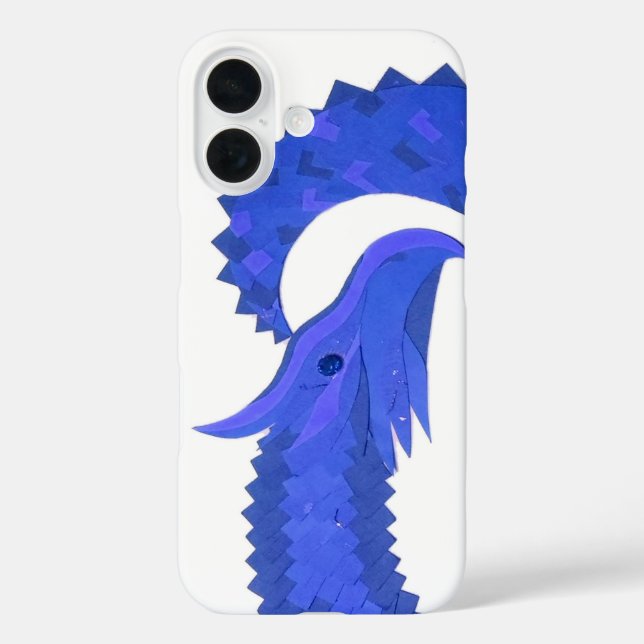 Blue heart dragon on white Case-Mate iPhone case (Back)