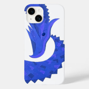 Blue heart dragon on white Case-Mate iPhone 14 case