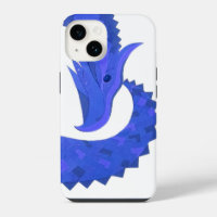 Blue heart dragon on white