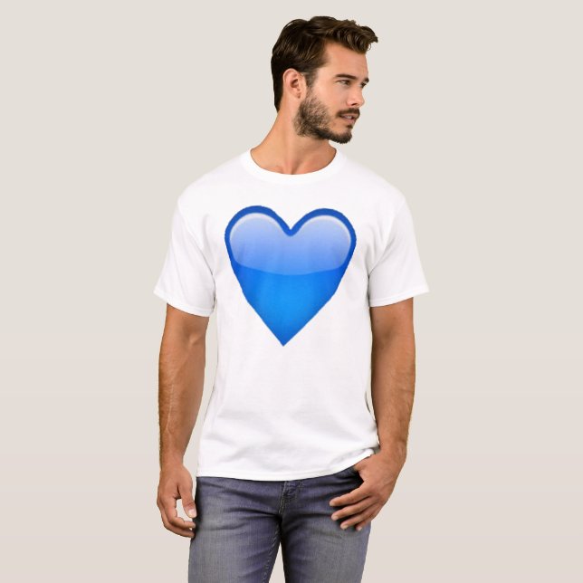 Blue Heart - Emoji T-Shirt (Front Full)