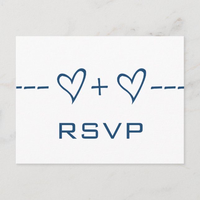 Blue Heart Equation RSVP Postcard (Front)