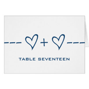 Blue Heart Equation Table Number Card